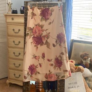 Floral, elastic, waisted skirt, size medium